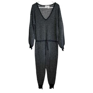 WildFox Y2k Birdseye Knit One Piece Pajama Small Lounge Wool Silk  Leisure Gray